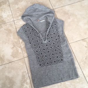 Free People oversize vest knitted top hoodie tunic